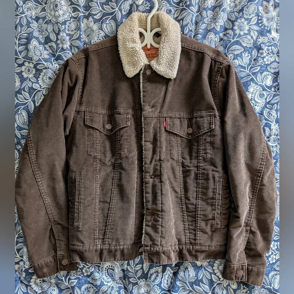 Levi's 70520 Brown Corduroy Sherpa Trucker Jacket (S)